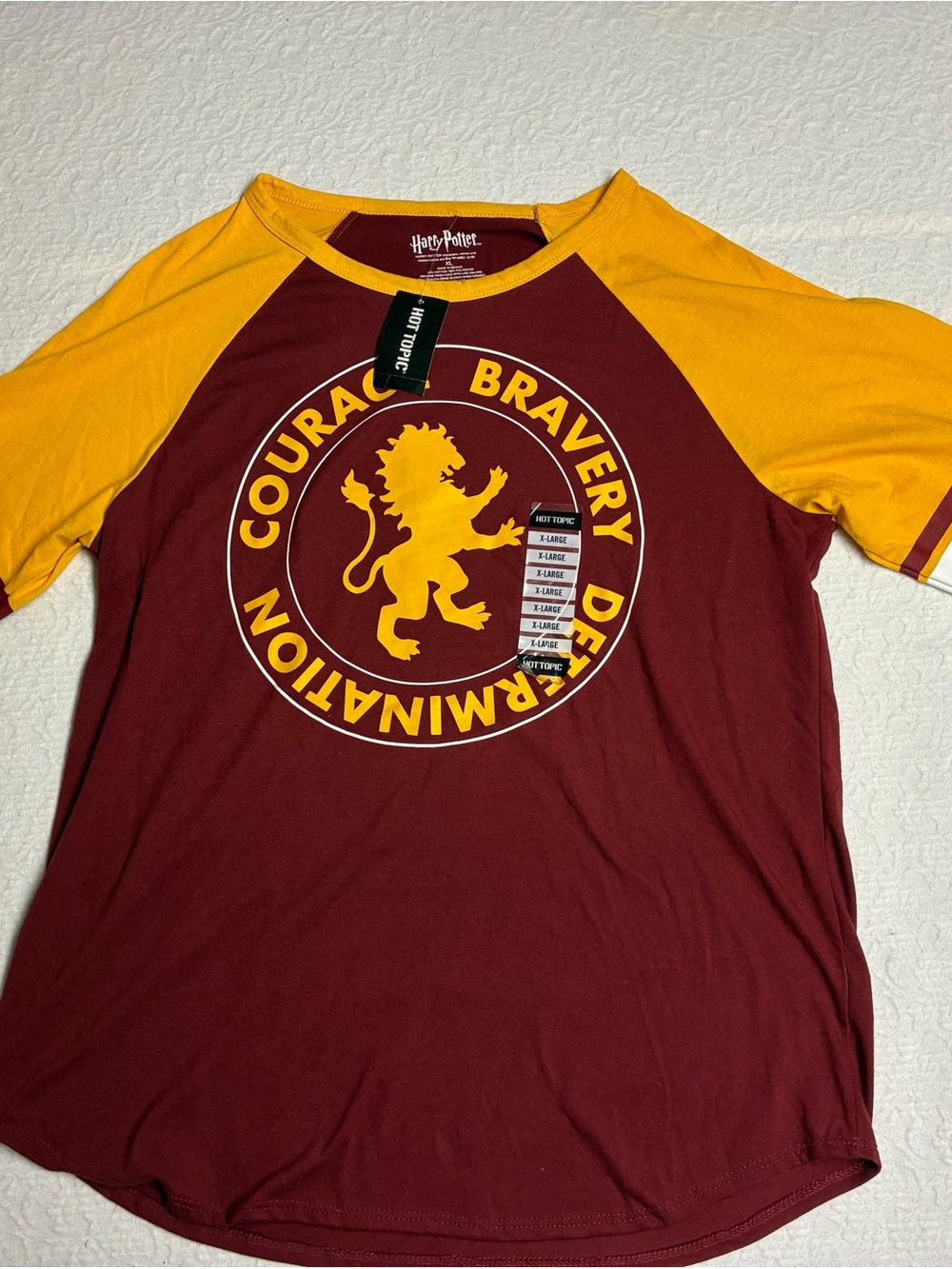 Harry Potter Gryffindor Raglan Tee - Maroon & Gold